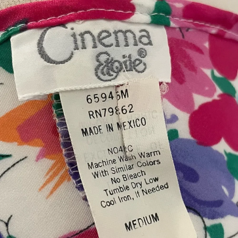 VINTAGE Cinema Etoile Floral Nightgown Size Medium